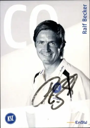 Autogrammkarte Co Trainer und Scout Ralf Becker, Karlsruher SC, Autogramm
