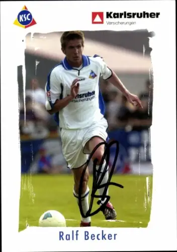 Autogrammkarte Fußballer Ralf Becker, Karlsruher SC, Autogramm