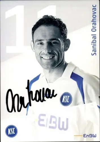 Autogrammkarte Fußballer Sanibal Orahovac, Karlsruher SC, Autogramm