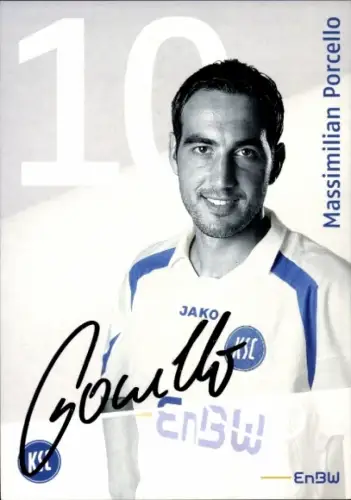 Autogrammkarte Fußballer Massimilian Porcello, Karlsruher SC, Autogramm