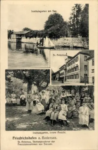 Ak Friedrichshafen am Bodensee, Institutsgarten am See, St. Antonius