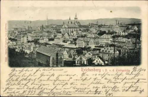 Ak Liberec Reichenberg in Böhmen, Gesamtansicht, Liebigshöhe