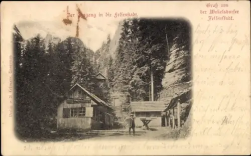 Ak Teplice nad Metují Wekelsdorf Reg. Königgrätz, Wekelsdorfer Felsen