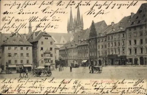 Ak Cheb Eger Region Karlsbad, Unterer Marktplatz