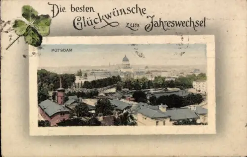 Passepartout Ak Potsdam, Panorama, Neujahr