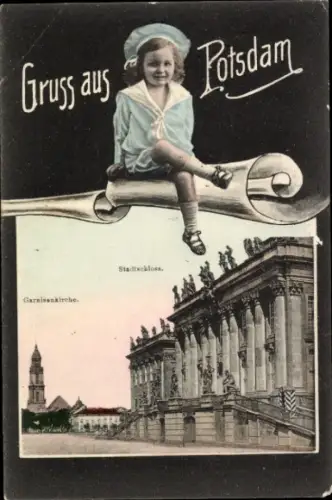 Passepartout Ak Potsdam, Garnisonkirche, Stadtschloss