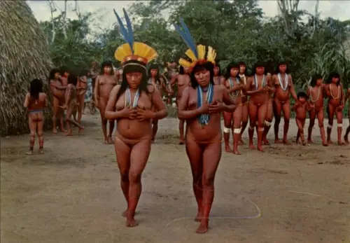 Ak Brasilien, Indiens du Haut Oyapock, Region Tumuc Humac, Danca ritual Yamaricuma