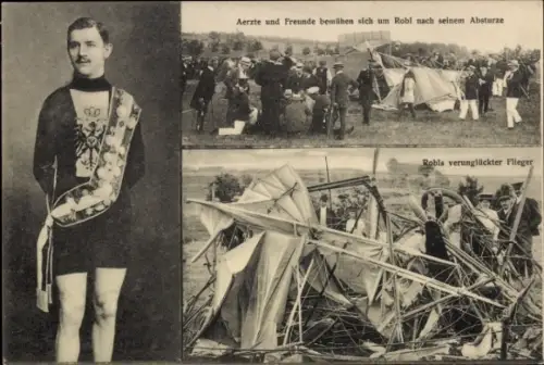 Ak Flieger, Flugzeugabsturz, Robls verunglückter Flieger, Ärzte