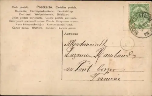 Ak Mädchen mit Hund, Portrait