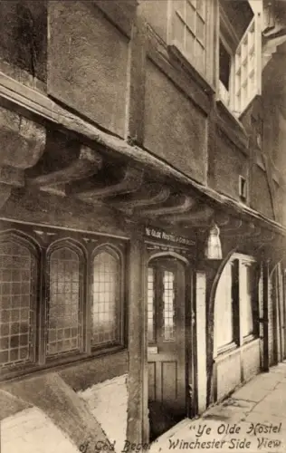 Ak Winchester South East England, Ye Olde Hostel, Cod Bege, Seitenansicht