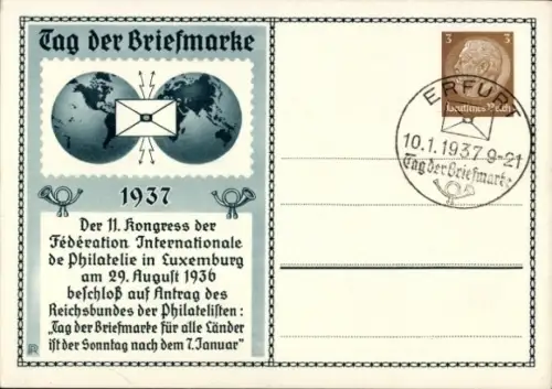 Ak Tag der Briefmarke 1937, Reichsbund der Philatelisten