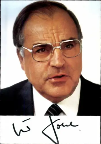 Ak Bundeskanzler Helmut Kohl, Portrait, Autogramm