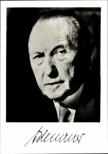 Ak Konrad Adenauer, Bundeskanzler der Bundesrepublik Deutschland, Autogramm