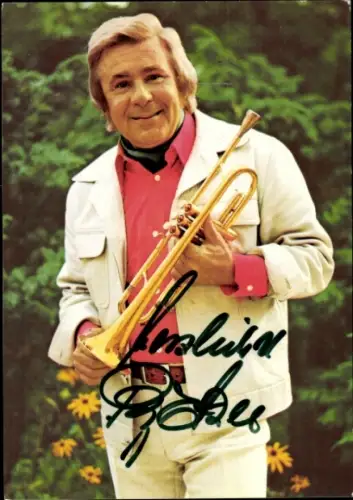 Ak Trompeter und Komponist Roy Etzel, Portrait, Autogramm