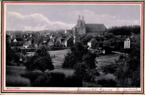Ak Walldürn im Odenwald Baden, Totale mit Kirche