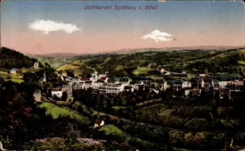 Ak Kyllburg in der Eifel, Luftkurort Kyllburg i. Eifel, Landschaft, Häuser, Bäume, Himmel