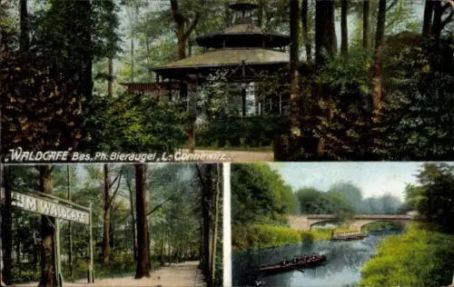 Ak Connewitz Leipzig in Sachsen, Waldcafe