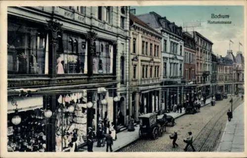 Ak Bochum im Ruhrgebiet, Konsumstraße, Geschäfte