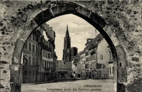 Ak Strasbourg Straßburg Elsass Bas Rhin, Goldgiessen, Spitaltor