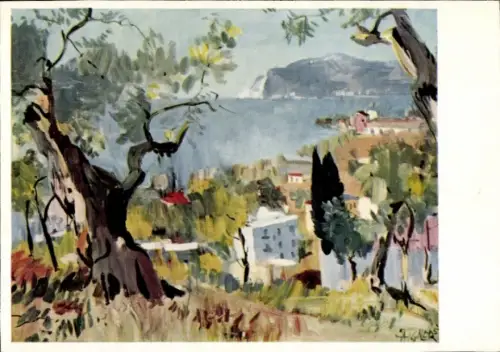 Künstler Ak Aigner, Eduard, Küste bei Alassio