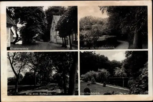 Ak Heiligenrode Stuhr in Niedersachsen, Klostermühle, Bahnhofsweg, Goldfischteich