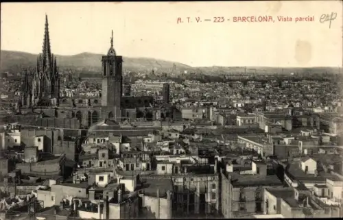 Ak Barcelona Katalonien Spanien, Vista parcial