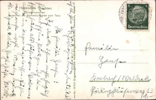 Ak Hessische Trachten, Schwälmerinnen