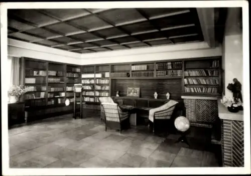 Ak Kloster Insel Hiddensee in der Ostsee, Gerhart Hauptmann Gedächtnisstätte, Arbeitsraum