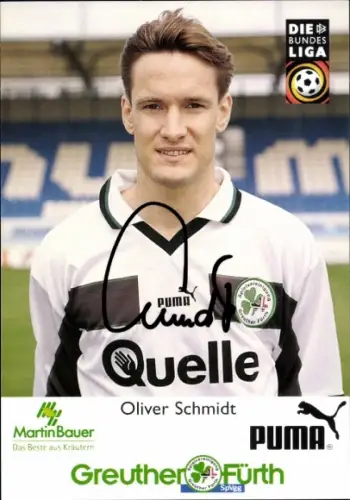Autogrammkarte Fußballer Oliver Schmidt, SpVgg Greuther Fürth, Autogramm
