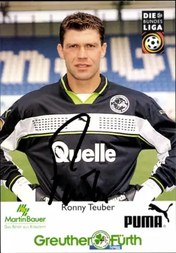 Autogrammkarte Fußballer Ronny Teuber, SpVgg Greuther Fürth, Autogramm