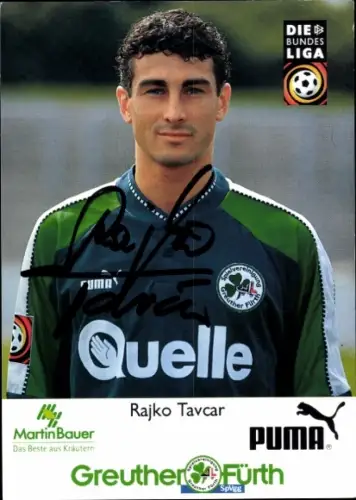 Autogrammkarte Fußballer Rajko Tavcar, SpVgg Greuther Fürth, Autogramm