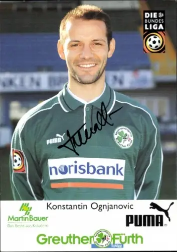 Autogrammkarte Fußballer Konstantin Ognjanovic, SpVgg Greuther Fürth, Autogramm