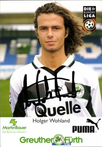 Autogrammkarte Fußballer Holger Wohland, SpVgg Greuther Fürth, Autogramm