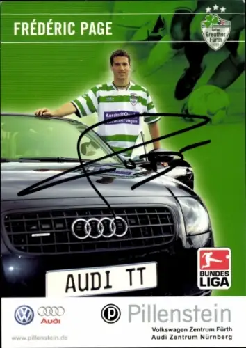 Autogrammkarte Fußballer Frédéric Page, SpVgg Greuther Fürth, Autogramm