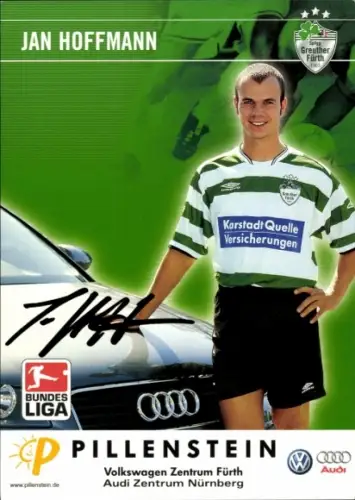 Autogrammkarte Fußballer Jan Hoffmann, SpVgg Greuther Fürth, Autogramm