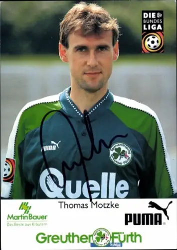 Autogrammkarte Fußballer Thomas Motzke, SpVgg Greuther Fürth, Autogramm