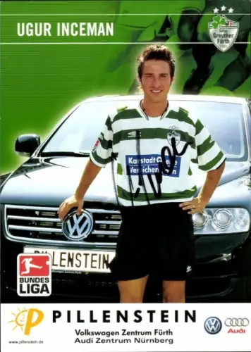 Autogrammkarte Fußballer Ugur Inceman, SpVgg Greuther Fürth, Autogramm