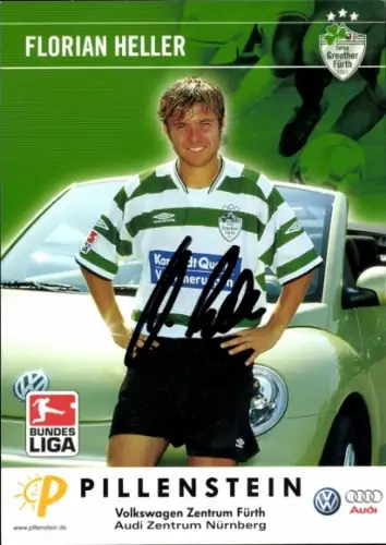 Autogrammkarte Fußballer Florian Heller, SpVgg Greuther Fürth, Autogramm