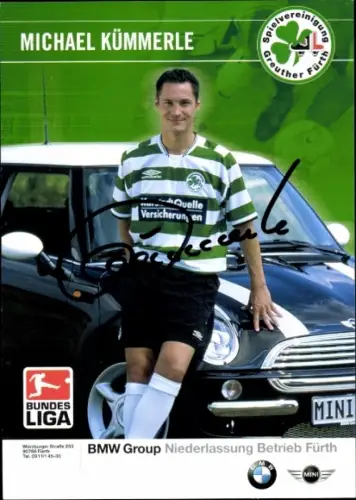 Autogrammkarte Fußballer Michael Kümmerle, SpVgg Greuther Fürth, Autogramm