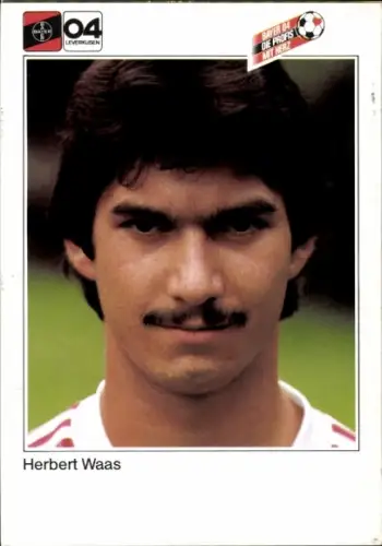 Autogrammkarte Fußballer Herbert Waas, Bayer 04 Leverkusen
