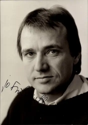 Autogrammkarte Moderator und Journalist Jo Frühwirth, Portrait, Autogramm