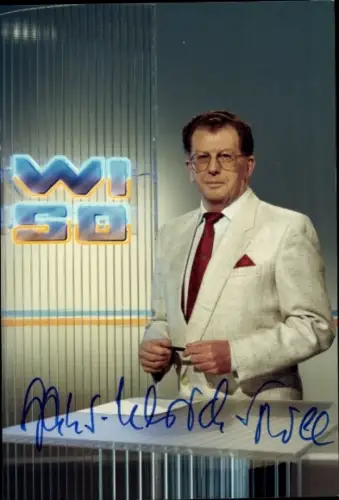 Autogrammkarte Moderator Hans Ulrich Spree, Portrait, Autogramm