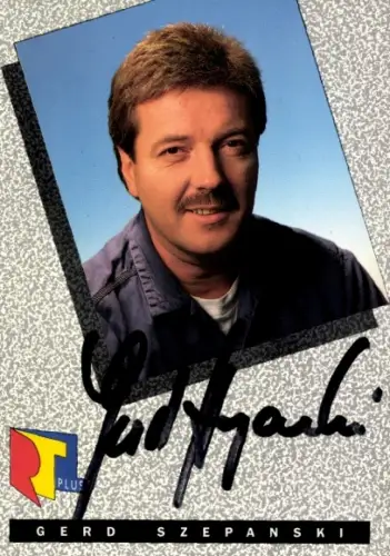 Autogrammkarte Moderator Gerd Szepanski, Portrait, Autogramm