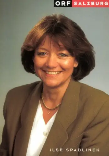 Autogrammkarte Moderatorin Ilse Spadlinek, Portrait, Autogramm