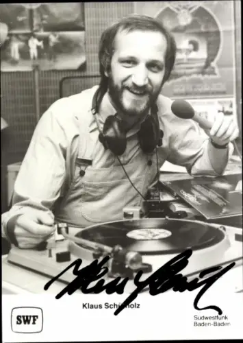 Autogrammkarte Moderator Klaus Süßholz, Portrait, Autogramm