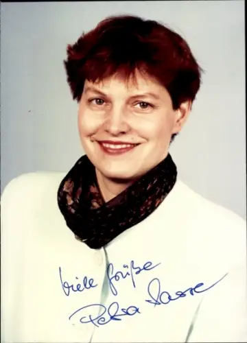 Autogrammkarte Moderatorin Petra Sasse, Portrait, Autogramm