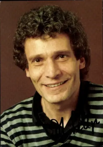 Autogrammkarte Moderator Manfred Sellge, Portrait, Autogramm