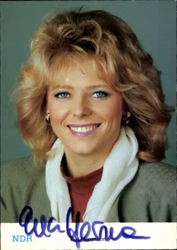 Autogrammkarte Moderatorin Eva Hermann, Portrait, Autogramm