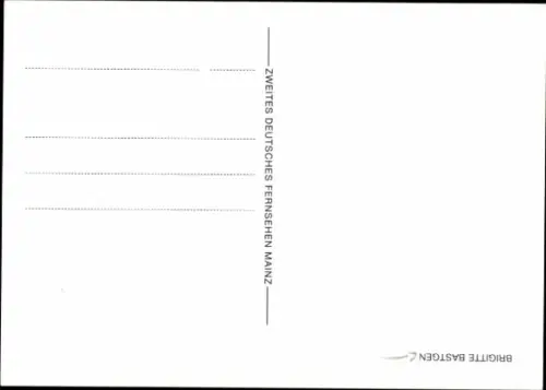 Autogrammkarte Moderatorin und Journalistin Brigitte Basgen, Portrait, Autogramm