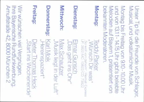 Autogrammkarte Moderator Karl Moik, Portrait, Autogramm